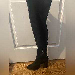 Over the knee suede high heel boots